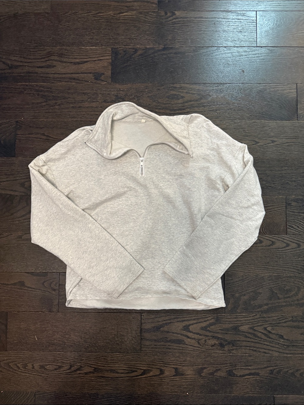 Light Gray Quarter-Zip Pullover Sweatshirt
